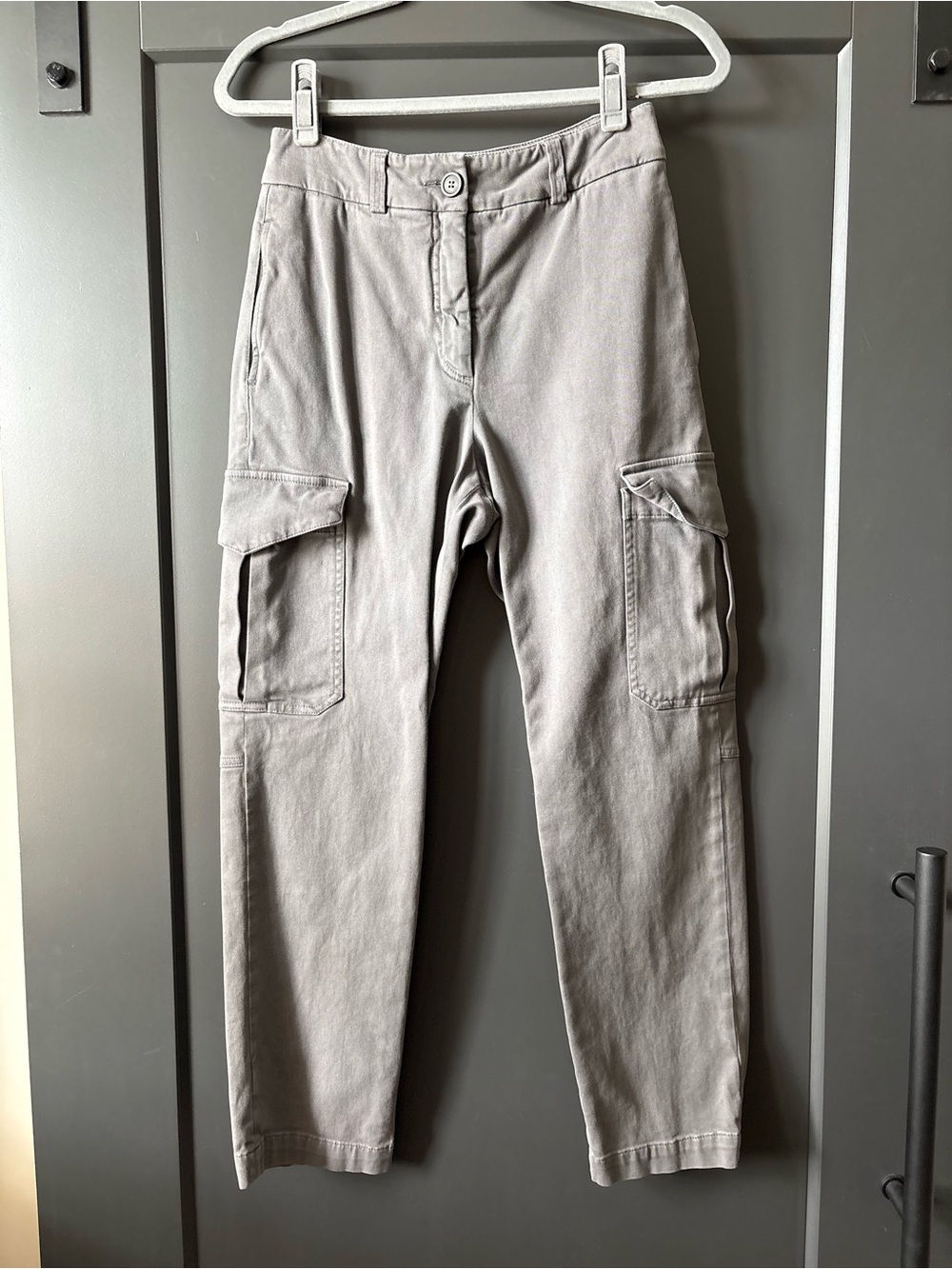 Peserico Gray Cargo Trousers with Flap Pockets